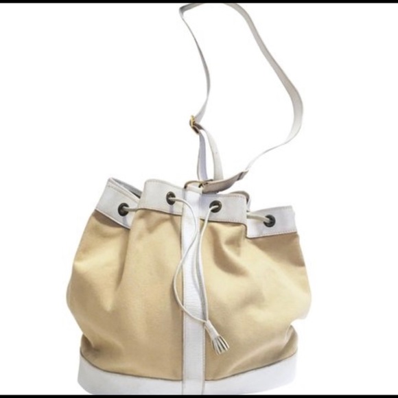 hermes bags authentic white leather canvas market bag poshmark